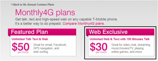 T-Mobile has one of the best pre-paid plans because it's inexpensive and works with premium phones