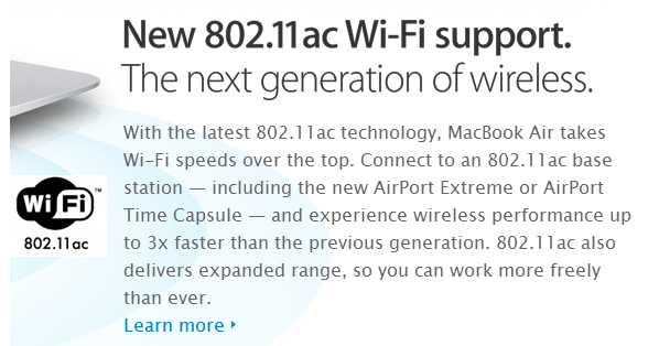 Apple raves about 802.11ac in their MacBook and router ads, yet chose to left it out of the iPhone 5s