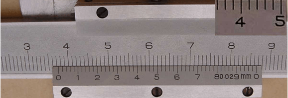 The Vernier caliper uses Vernier acuity for more precise measurement
