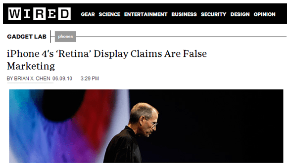 Experts immediately questioned Jobs' retina claims